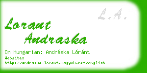 lorant andraska business card